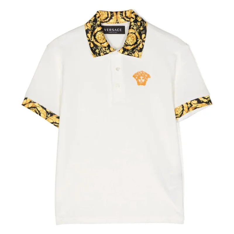 White Logo Polo