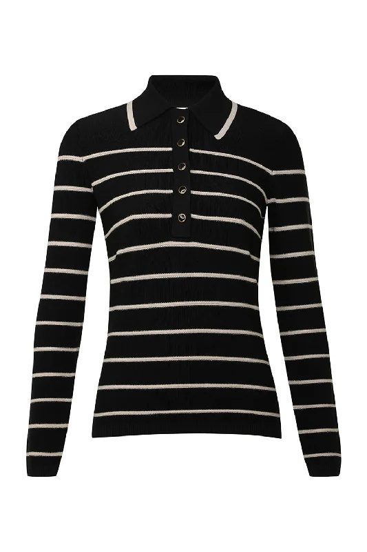 Crush Stripe Long Sleeve Polo