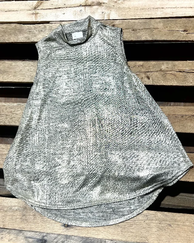 "KC" Metallic Gold Tank (Anthropologie) Size: S