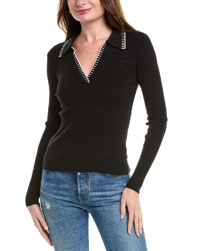 T Tahari Polo Collar Sweater