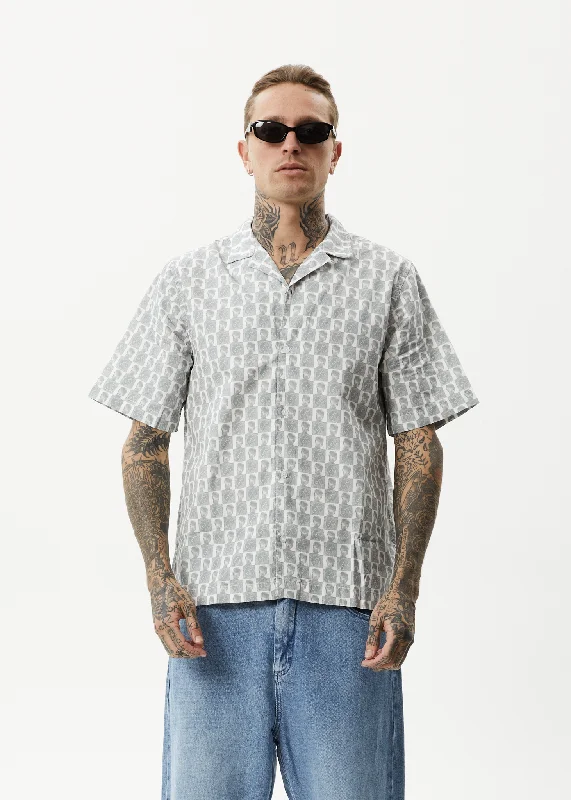 AFENDS Mens Worldstar - Cuban Short Sleeve Shirt - White