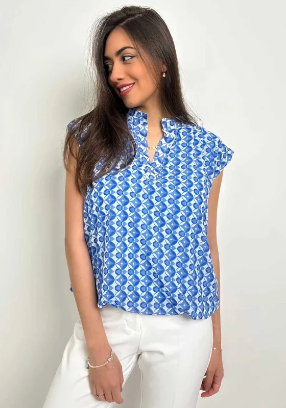 Kate & Pippa Bella Short Sleeve Banded Top, Blue