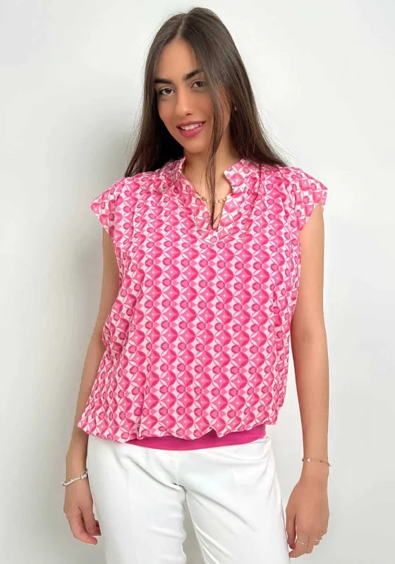 Kate & Pippa Bella Short Sleeve Banded Top, Pink