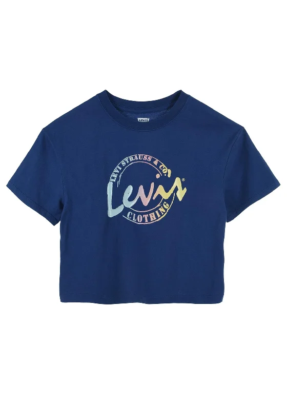 Levi’s Girls Meet and Greet Short Sleeve Tee, True Navy