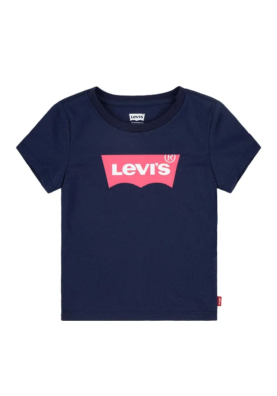 Levi’s Girls Batwing Short Sleeve Tee, Navy