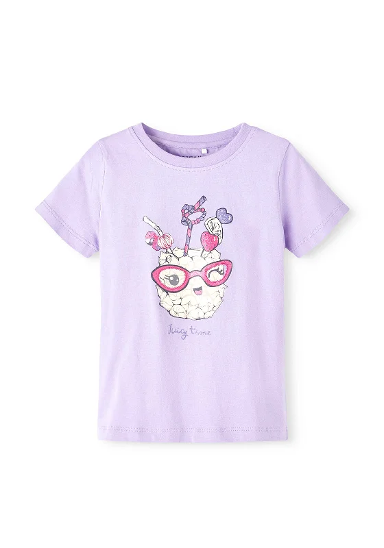 Name It Mini Girl Denice Short Sleeve Tee, Sand Verbena