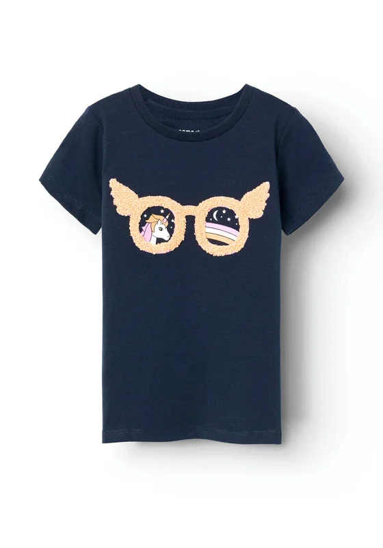 Name It Mini Girl Hilde Short Sleeve Tee, Dark Sapphire