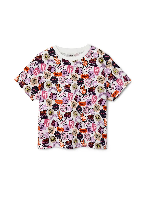 Name It Kid Girl Kimma Short Sleeve Tee, Pink Flambe