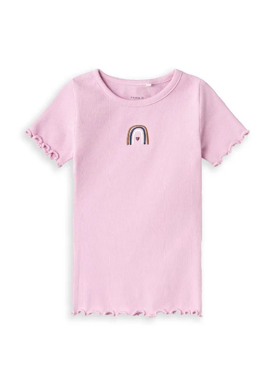 Name It Mini Girl Katte Short Sleeve Tee, Pastel Lavender