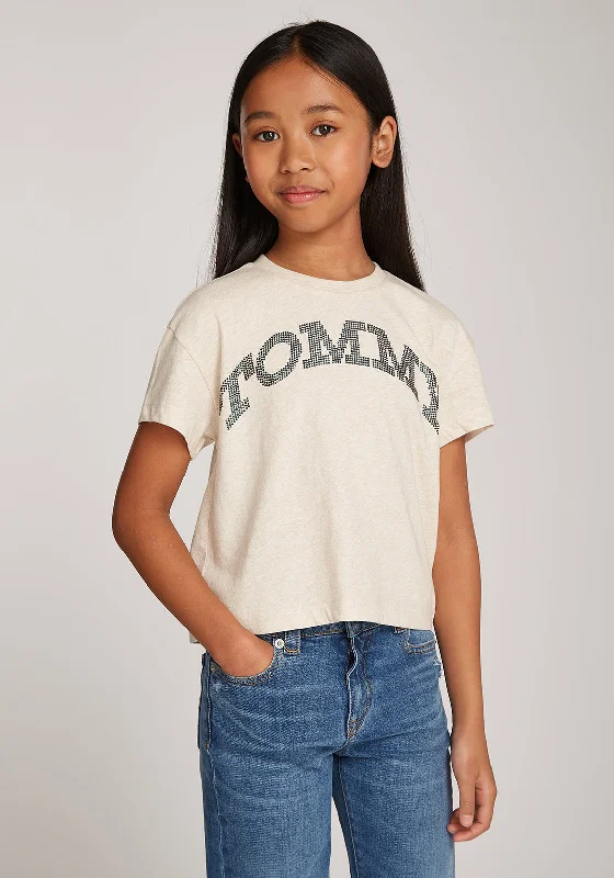 Tommy Hilfiger Girl Foil Dot Short Sleeve Tee, Oat