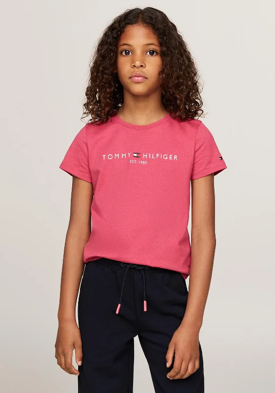 Tommy Hilfiger Girl Essential Short Sleeve Tee, Heritage Pink