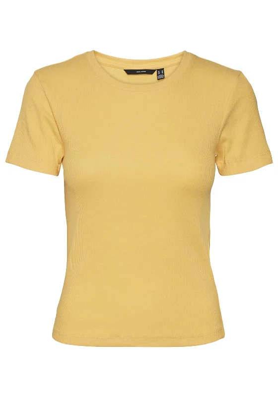 Vero Moda Ezra Short Sleeve Top, Golden Cream