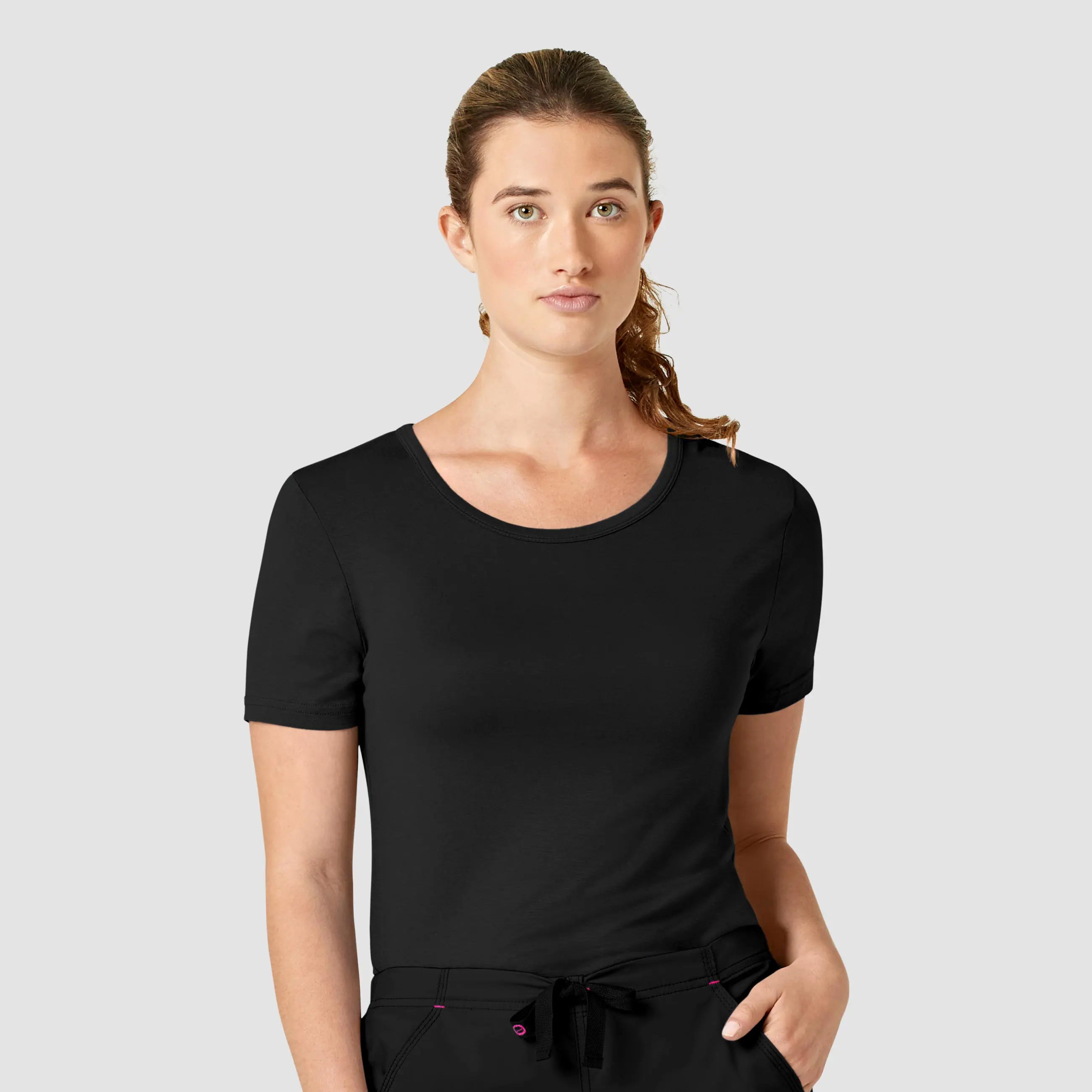 Wink Women's Silky Knit Short Sleeve Tee - Black