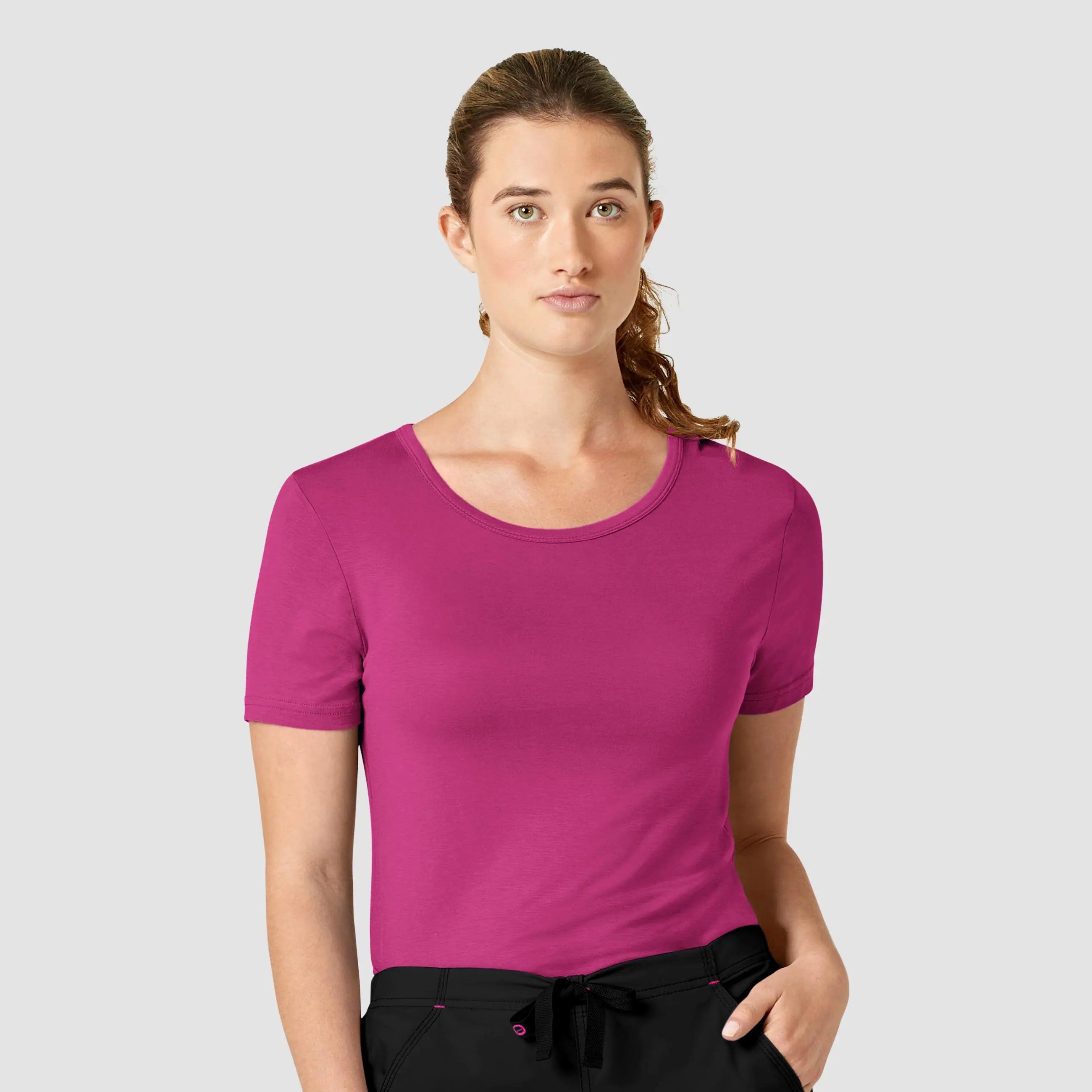 Wink Women's Silky Knit Short Sleeve Tee - Hot Pink