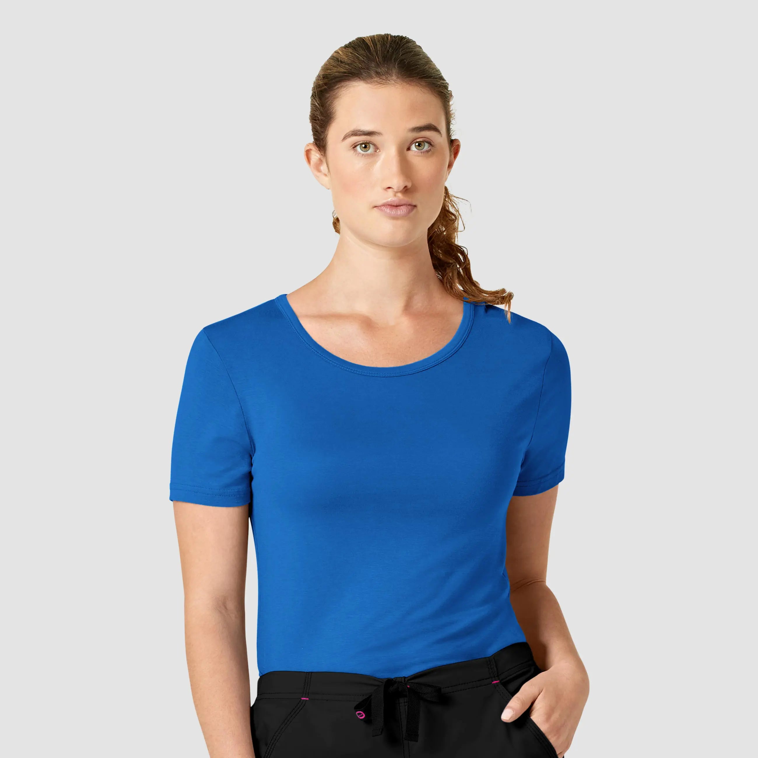 Wink Women's Silky Knit Short Sleeve Tee - Royal Blue