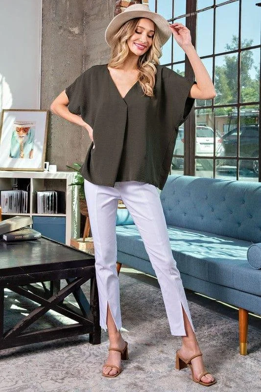 Breezy short sleeve top in black