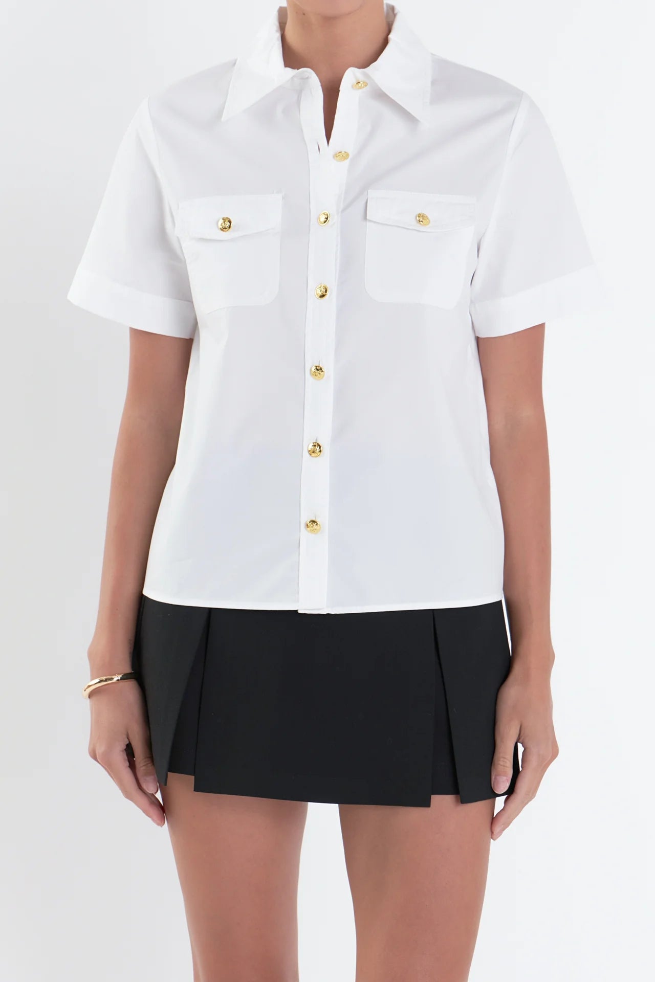 Poplin Short Sleeve Shirt (White)