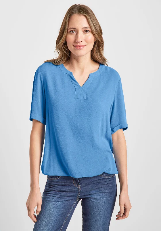 Cecil V Neck Short Sleeve Top, Blue