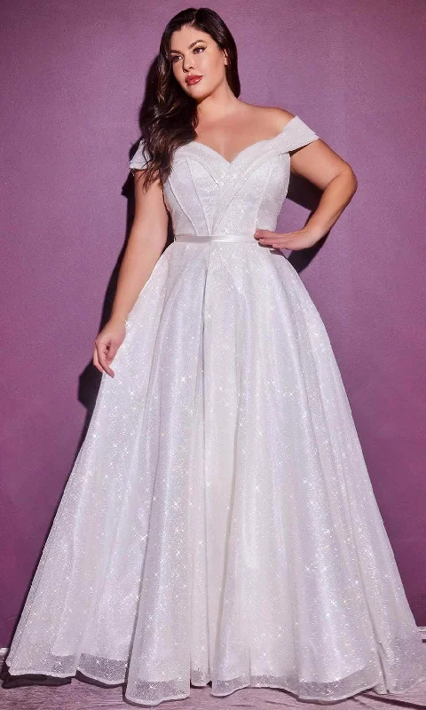 Ladivine CD214W - Off Shoulder Glitter Bridal Gown